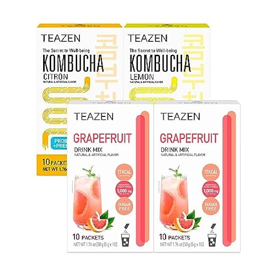 TEAZEN 3 Flavors 40 Sticks Variety Pack, Grapefruit Dri