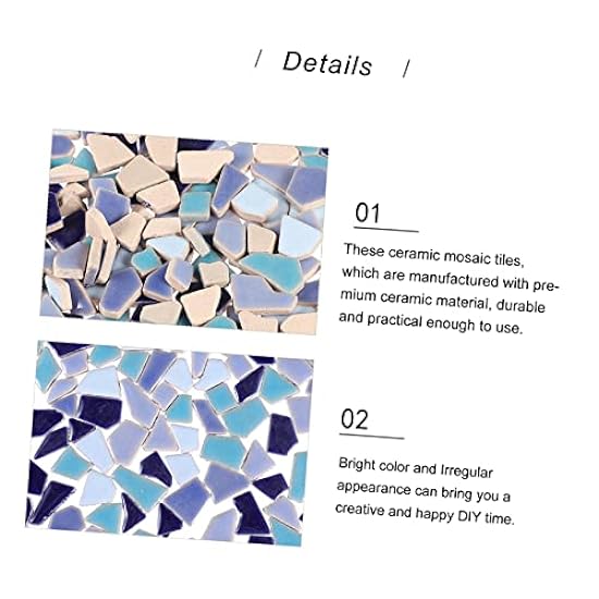 COHEALI 7pcs Ceramic Mosaic Blau and Weiß Broken Pottery Irregular Shape Mosaic Tile Glazed Mosaic Small Tile DIY Stained Weiß Tiles Glitter Tiles Ceramic Tile Flowerpot Ceramics 962541390