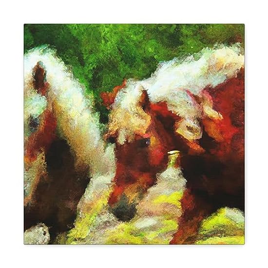 Horses in Impressionism - Canvas 16″ x 16″ / Premium Gallery Wraps (1.25″) 890167478