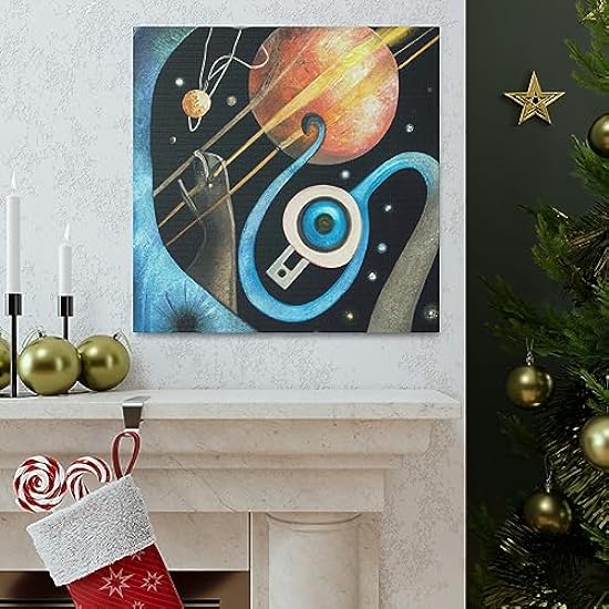 Pluto: Cosmic Deco - Canvas 16″ x 16″ / Premium Gallery Wraps (1.25″) 951542604