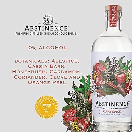 Abstinence Spirits Cape Spice | Award Winning Alcohol-Free Spirit | Calorie-free, Sugar-free | 750ml 420779020