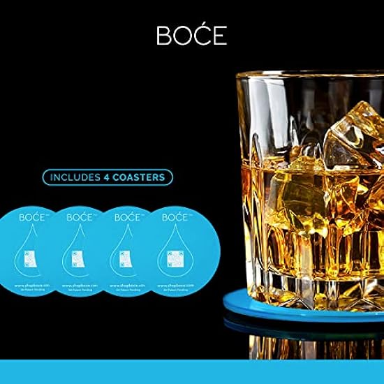 BOCE Coaster, Enhance The Taste of Your Drink in 3 Minutes - Taste Enhancing Drink Coaster, Getränke go from Good to Great - Works with Wasser, Alcohol, Kaffee - Made in The USA (Acrylic, 4-Pack) 685565267
