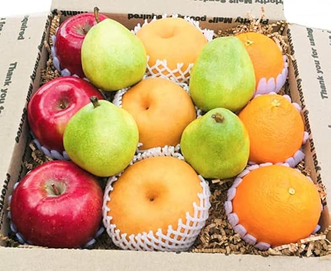 Kejora Fresh Mixed Fruit - 13 Count (Pack of 1) (Gala/Fuji Apple, Asian Pear, Grün Anjou, Navel Oranges) from California 798787678