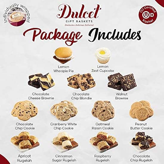 Dulcet Gift Baskets Oven Fresh Baked Pastry Deluxe Gift Basket with Brownies, Cupcakes! Great Gift for Friends, Him, Her, Corporate Gifting, Holiday, Sympathy, Get Well Care Package or Birthday Gift 539617879