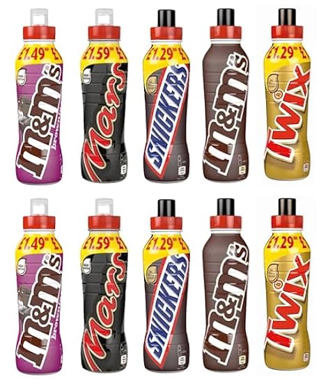 Mars, M&M, M&M Brownie, Twix, Snickers Milkshake Drink 