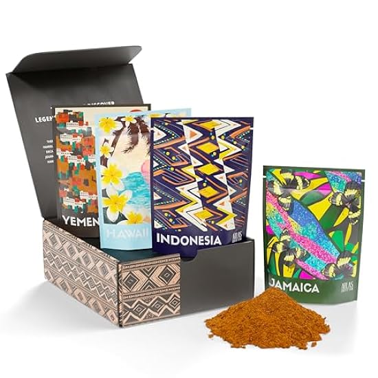 Atlas Kaffee Club x TCHO, Schokolade and Kaffee Sampler, Gift Set for Him and Her, 12-Pack Variety Box of the World’s Best Single Origin Kaffees and Schokolades, Whole Bean 662095775