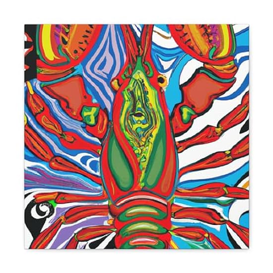 Lobster Technicolor Dream - Canvas 16″ x 16″ / Premium 