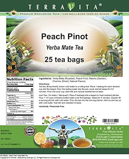 Peach Pinot Yerba Mate Tee (25 Teebeutel, ZIN: 568334) - 3 Pack 306276776