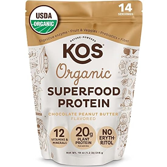 KOS Plant Based Protein Powder, No Erythritol, Schokola