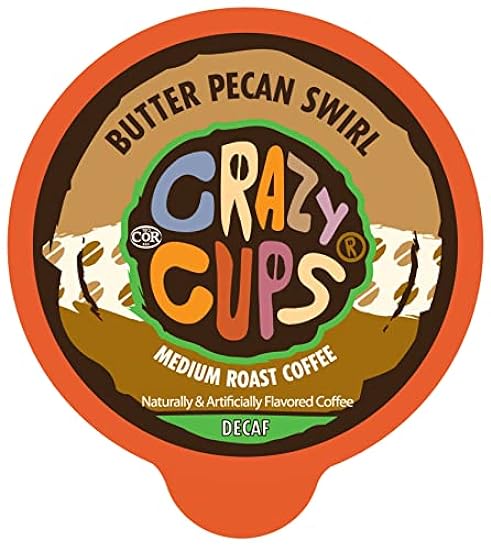 Crazy Cups Flavored Decaf Kaffee Pods,Decaf Butter Peca