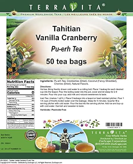 Tahitian Vanilla Cranberry Pu-erh Tee (50 Teebeutel, ZIN: 536341) - 3 Pack 545750542