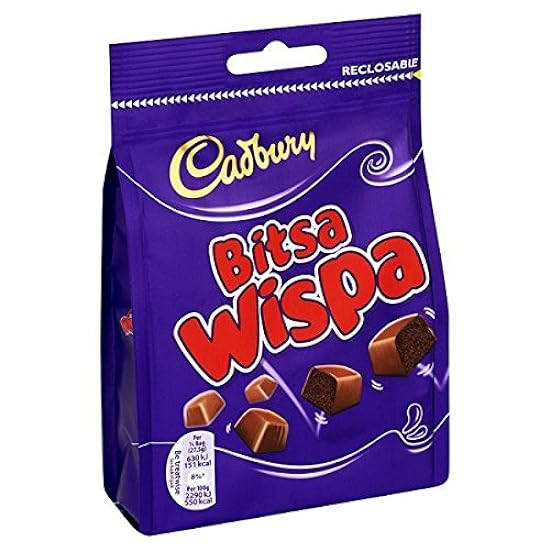Cadbury Bitsa Wispa Schokolade 10 x 110g Bags (Bulk Buy