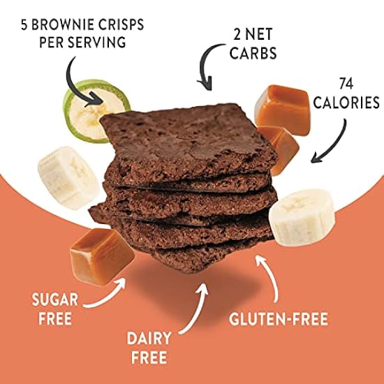 Bantastic Brownie Keto Snack, Salted Caramel Crisps - Crunchy Thin, Naturally Sweet Sugar Free Brownies Snack, Gluten Free, Low Carb, Dairy Free, 3 Oz Ea (Pack of 6) 155310303