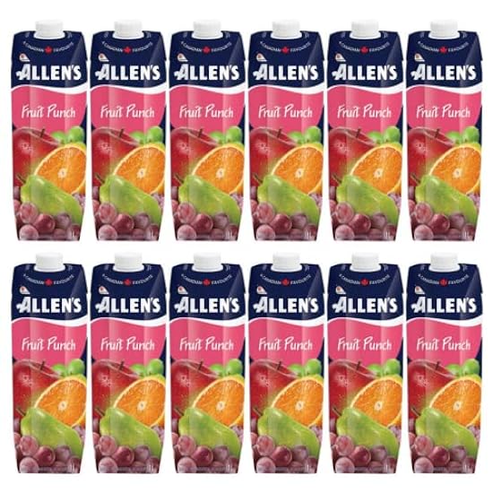Allens Fruit Punch Cocktail Juice, full case, 1L/33.8fl.oz (Pack of 12) Shipped from Canada 337082923