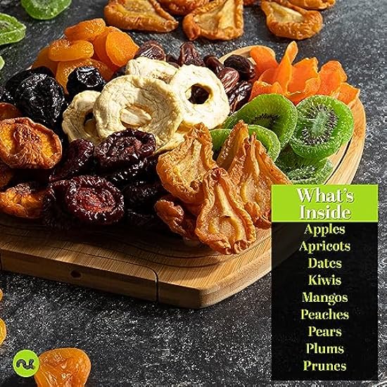Nut Cravings Gourmet Collection - Dried Fruit Wooden Apple-Shaped Gift Basket + Tray (9 Assortment) Easter Flower Arrangement Platter with Grün Ribbon - Healthy Kosher USA Made 385604326