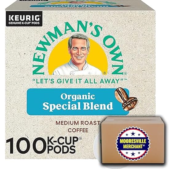 Newman´s Own Organics K-Cup Kaffee Pods Special Blend, 100 Count, 1 Box with Mooresville Merchant Decal 411806477