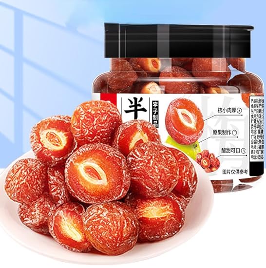 Sweet and sour Preserved plum (158g/can) dried prunes,Healthy snacks,Snowflake plum,delicious snack gifts,candied fruits,fragrant prunes,sweet and sour candy snacks (combination,6can) 963107203