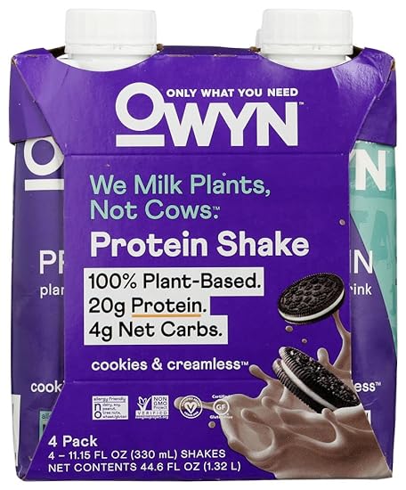 Owyn Cookies & Creamless Flavored Protein Shake, Sugar 