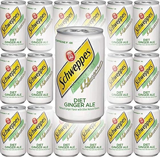 Schweppes Diet Ginger Ale, 7.5 Fl Oz Mini Can (Pack of 