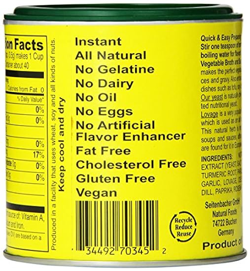 Seitenbacher Vegetarian Vegetable Broth and Seasoning, 5-Ounce Cans (Pack of 6) 816520516