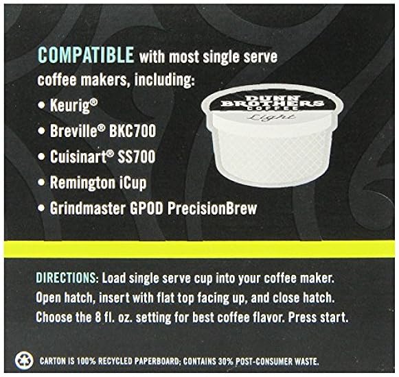 Dunn Brother´s Single Serve Kaffee, Light Blend, 12 Count (Pack of 6) 444925476
