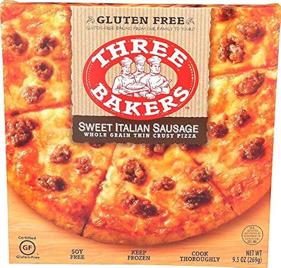 Three Bakers Whole Grain Gluten Free Sweet Italian Sausage Pizza, 9.5 Ounce - 8 per case. 475516773