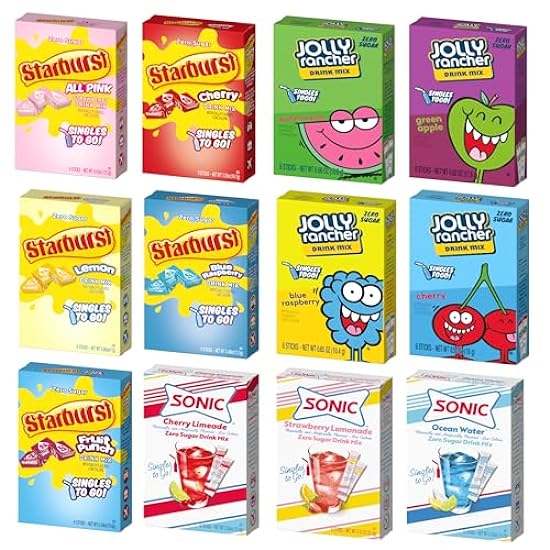 SINGLES TO GO! Drink Mix Variety 12 Pack - 3 Sonic Flav