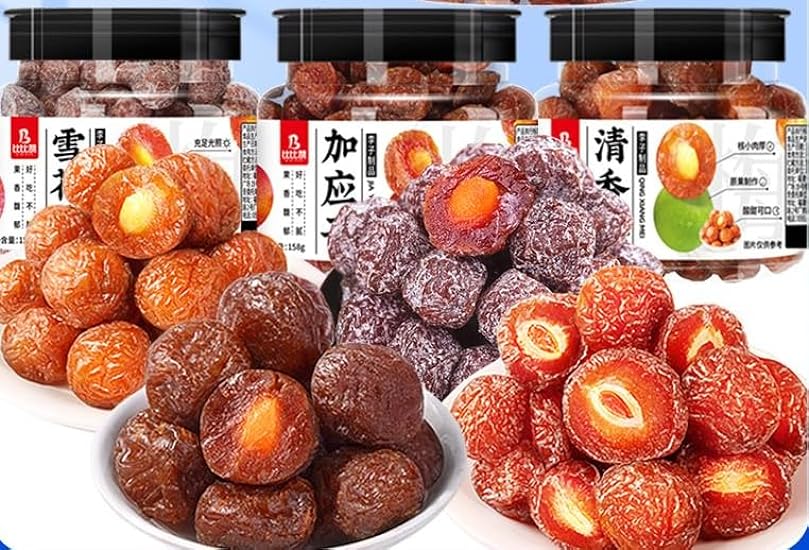 Sweet and sour Preserved plum (158g/can) dried prunes,Healthy snacks,Snowflake plum,delicious snack gifts,candied fruits,fragrant prunes,sweet and sour candy snacks (combination,6can) 457889959